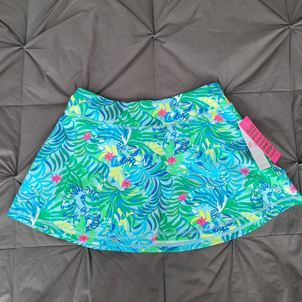 Luxe Vibrant Floral Skirt with Blue and Green